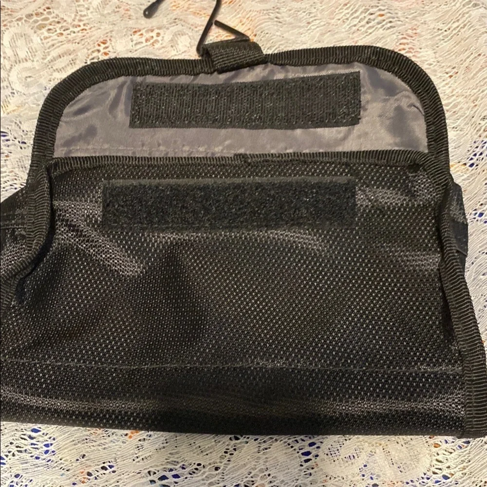 Black Textured Cosmetic Bags Set